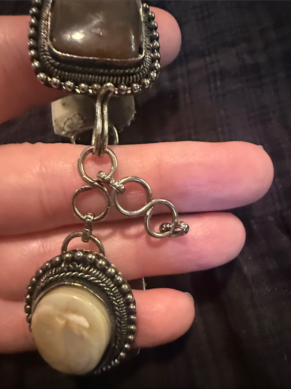 Boho Stone Link Statement Bracelet - Picture 8 of 10